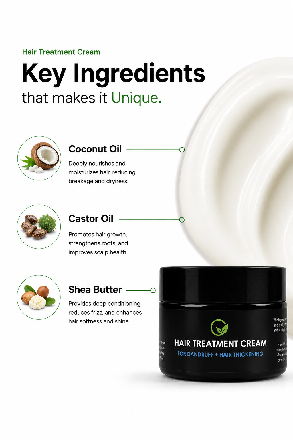 Hair Treatment Cream – For Dandruff + Hair Thickening